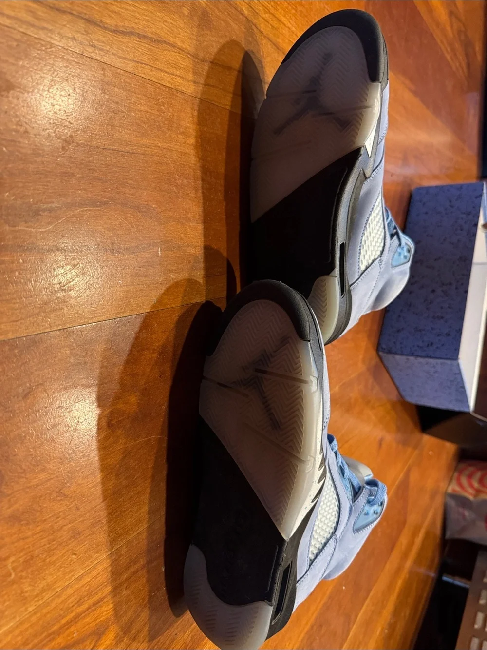 Jordan Light Blue and Black High Top Sneakers